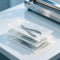 Verpackte Instrumente in Sterilgutbeuteln vor dem Siegelgerät – SurgicMate