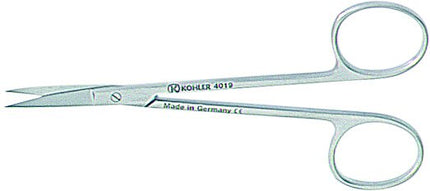 Produktfoto: Schere Iris gebogen 11 cm Linkshänder, Kohler Medizintechnik, Art.-Nr. 4792