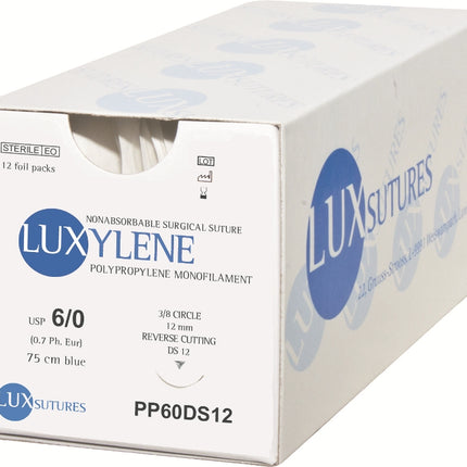 Luxylene Polypropylen-Nahtmaterial, Karton mit 12 Folienbeuteln, REF PP60DS12