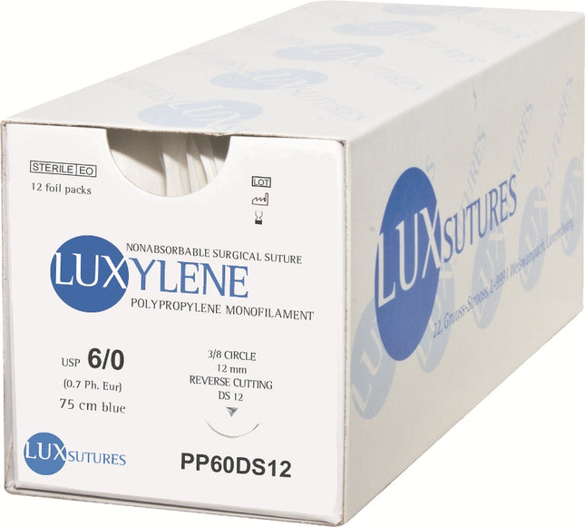 Luxylene Polypropylen-Nahtmaterial, Karton mit 12 Folienbeuteln, REF PP60DS12