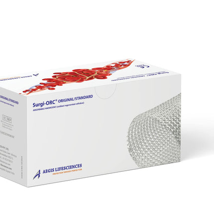 Surgi-ORC® Original/Standard – Schachtel mit 12 sterilen ORC-Hämostatika (Aegis Lifesciences), CE 2460